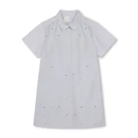 givenchy kids robe-chemise à logo brodé - blanc
