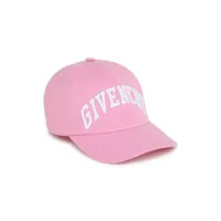 givenchy kids casquette en coton à logo brodé - rose