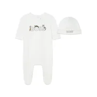 boss kidswear pyjama en coton à logo imprimé - blanc