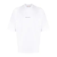marni logo-print cotton t-shirt - blanc