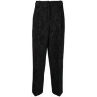 semicouture pantalon palazzo à design plissé - noir