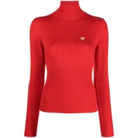 casablanca pull en laine à logo appliqué - rouge