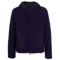 salvatore santoro veste zipée en peau lainée à capuche - violet