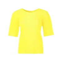 pleats please issey miyake t-shirt à détails nervurés - jaune