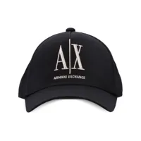 armani exchange casquette en coton à logo brodé - noir