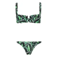 reina olga bikini marti à imprimé végétal - vert