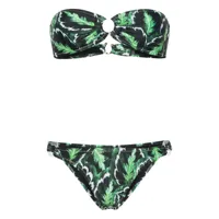 reina olga bikini band campà imprimé végétal - vert