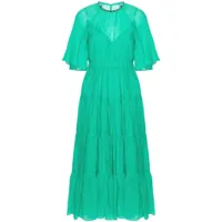 sandro robe plissée à col détachable - vert