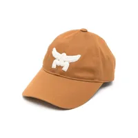 mcm casquette en coton à logo essential appliqué - marron