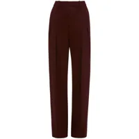 victoria beckham pantalon de tailleur à détails plissés - rouge