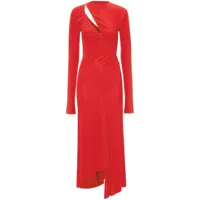 victoria beckham robe mi-longue à design asymétrique - rouge