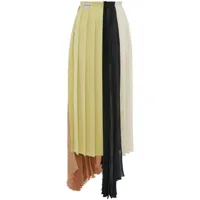victoria beckham jupe plissée à design asymétrique - jaune