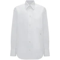 victoria beckham chemise en coton à épaules tombantes - blanc