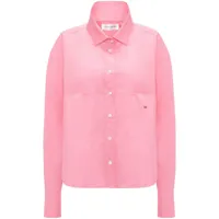 victoria beckham chemise en popeline à logo brodé - rose