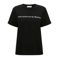 victoria beckham t-shirt en coton à slogan imprimé - noir