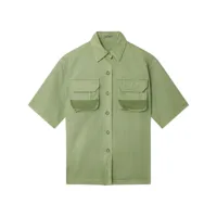 stella mccartney chemise en coton à manches courtes - vert