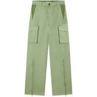 stella mccartney pantalon droit à poches cargo - vert