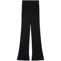 stella mccartney pantalon droit à effet plissé - noir