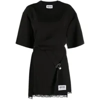 moschino jeans robe-chemise à patch logo - noir