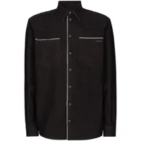 dolce & gabbana chemise en jean à bords contrastants - noir