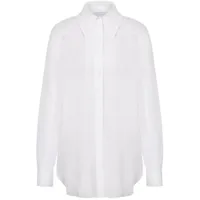 alberta ferretti chemise en coton à effet de transparence - blanc