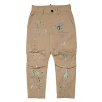 dsquared2 kids pantalon chino à effet taches de peinture - tons neutres