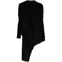 yohji yamamoto manteau à ourlet asymétrique - noir