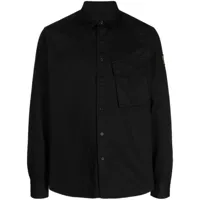 belstaff chemise en coton à logo appliqué - noir