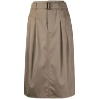 lemaire jupe plissée à taille ceinturée - marron
