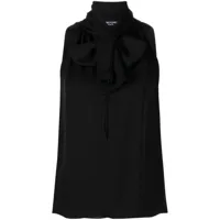 tom ford blouse en soie à détail de foulard - noir