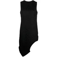 issey miyake robe asymétrique à design plissé - noir