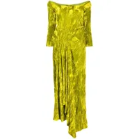 a.w.a.k.e. mode robe longue en velours à épaules dénudées - jaune