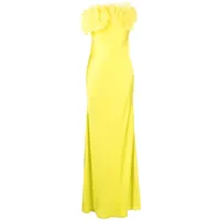 rachel gilbert robe longue eyelar à appliqué floral - jaune