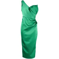 rachel gilbert robe mi-longue edan à une épaule - vert