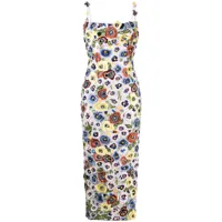 rachel gilbert robe mi-longue camden à fleurs brodées - multicolore