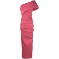 rachel gilbert robe longue kat à une épaule - rouge
