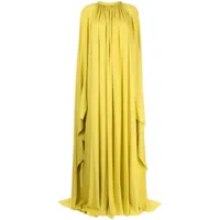elie saab robe longue asymétrique à design drapé - jaune