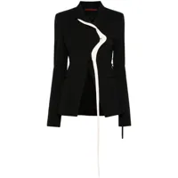 ottolinger blazer bicolore à design asymétrique - noir