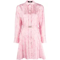 versace robe-chemise à imprimé baroque - rose