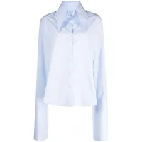 almaz chemise en popeline à détails de fentes - bleu