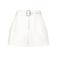 jil sander short en jean à taille ceinturée - blanc