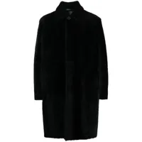 paul smith manteau en cuir à simple boutonnage - noir