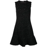kate spade robe courte en tweed à design sans manches - noir