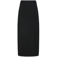 rosetta getty jupe mi-longue à design drapé - noir