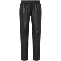rosetta getty pantalon de jogging plonge en cuir - noir