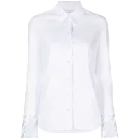 patrizia pepe chemise en coton à détails de strass - blanc