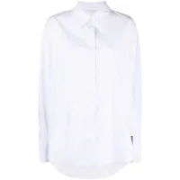 patrizia pepe chemise en coton à plaque logo - blanc