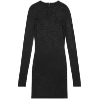 balenciaga robe courte en maille à ornements strassés - noir