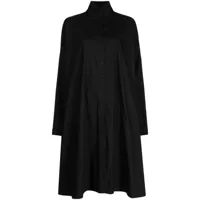 rundholz robe-chemise mi-longue à col montant - noir