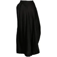 forme d'expression jupe asymétrique en coton à coupe mi-longue - noir